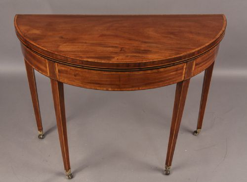 Georgian Demi Lune Card Table Mahogany