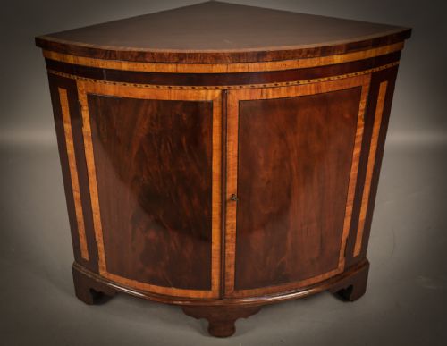 Georgian Bow Front Corner Cabinet
