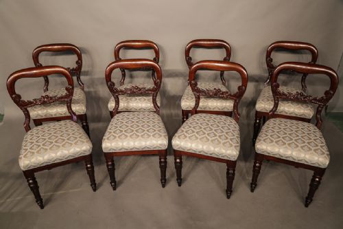Set of 8 Early Victorian Mahogany Dining Chairs