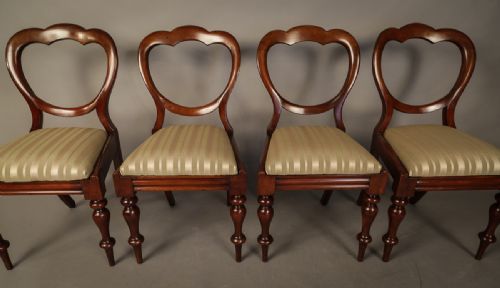 Set of 4 Victorian Mahogany Dining Chairs
