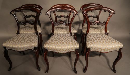 Set of 6 Victorian Dining Chairs in Rosewood