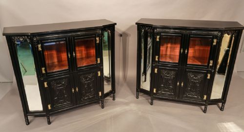 Rare Pair of Aesthetic Movement Cabinets