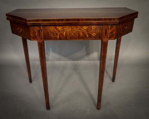 Georgian Mahogany Tea Table Inlaid