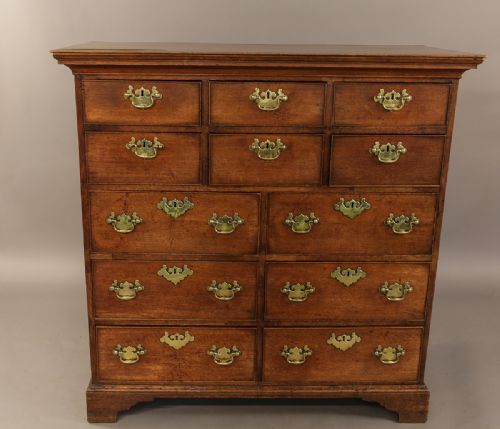 Georgian Oak Chest of Drawers Original Handles