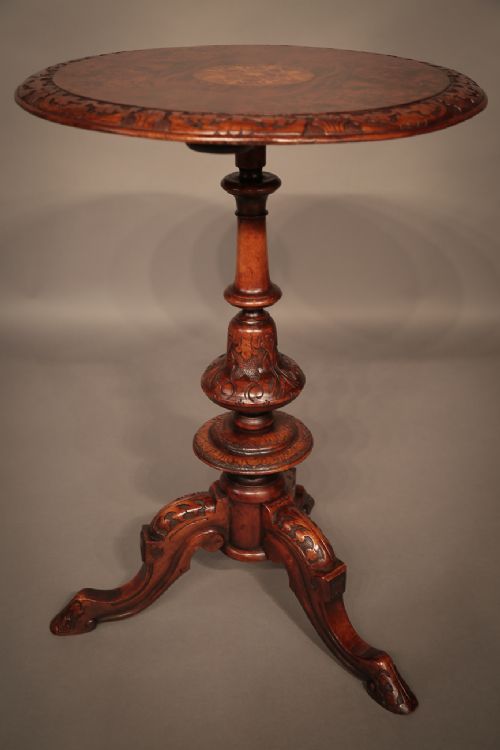 Victorian Occasional Table Walnut Inlaid