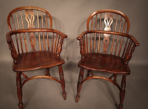 Pair of Ash and Elm Low Windsors Rockley Maker