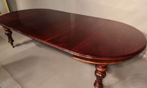 Victorian Extending Dining Table with 3 Original Leaves