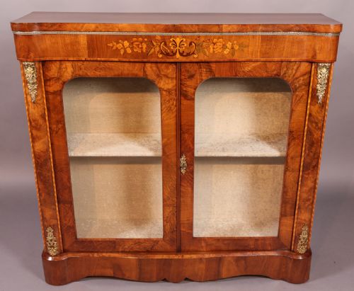 Victorian Burr Walnut Pier Cabinet