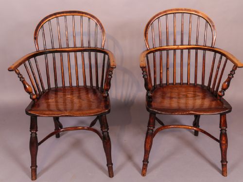 Matching Pair of Nottinghamshire Windsor Chairs