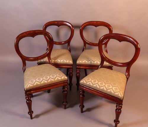 Set of 4 Victorian Balloon Back Dining Chairs