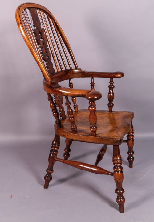 Yew Wood Broad Arm Windsor Chair Worksop