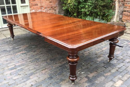 Victorian Mahogany Large Extending Dining Table Seats 14