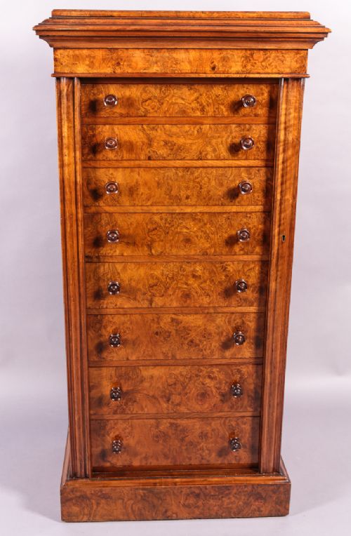 Burr Walnut Wellington Chest Stunning