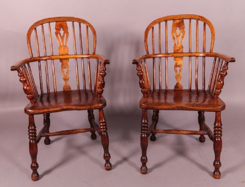 A Pair of Low Back Windsor Chairs