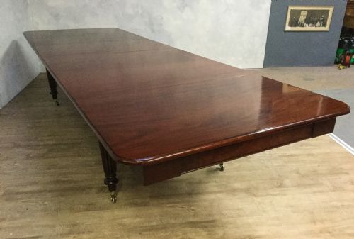 Large Victorian Mahogany Dining Table Seat 14