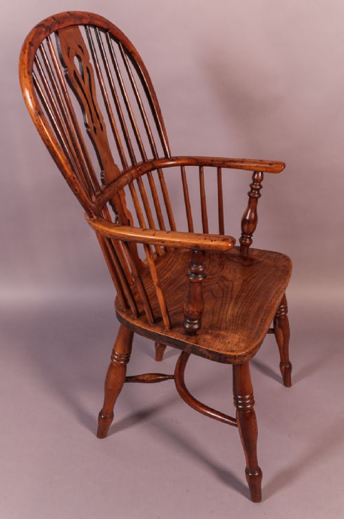 A Yew Wood High Back Windsor Chair Rockley