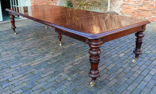 Victorian Mahogany Extending Dining Table 5 Leg Seats 12