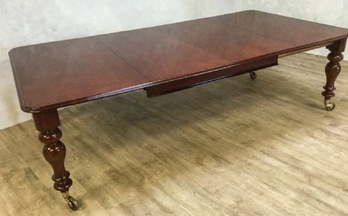 Victorian Mahogany Wind Out Extending Dining Table 2 Leaves Seat 10