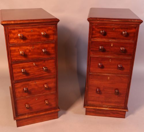 A Pair of Bedside Chests Mahogany