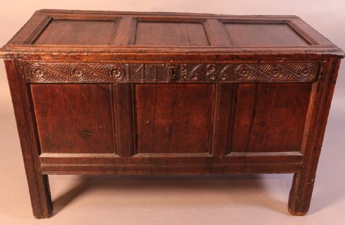 Oak Coffer Dated 1686 Initials Mt