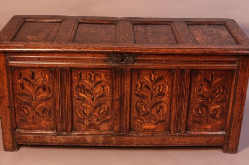 Rare Inlaid 17th Century Coffer Blanket Box