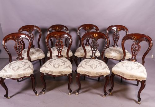 A Good Set of 8 Victorian Mahogany Dining Chairs Superb Condition