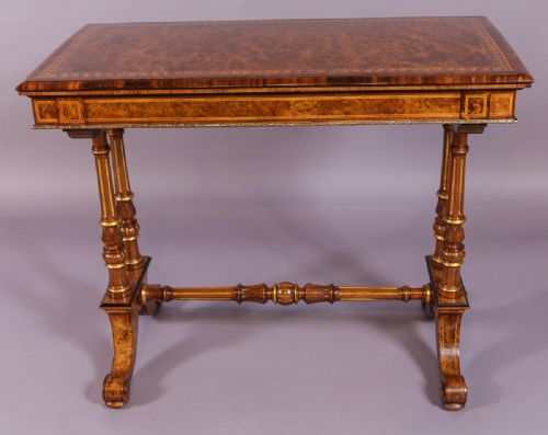 Superb Victorian Burr Walnut Card Table