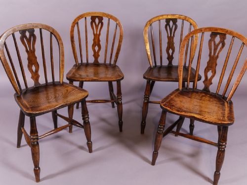 Rare Set of 4 Windsor Kitchen Chairs
