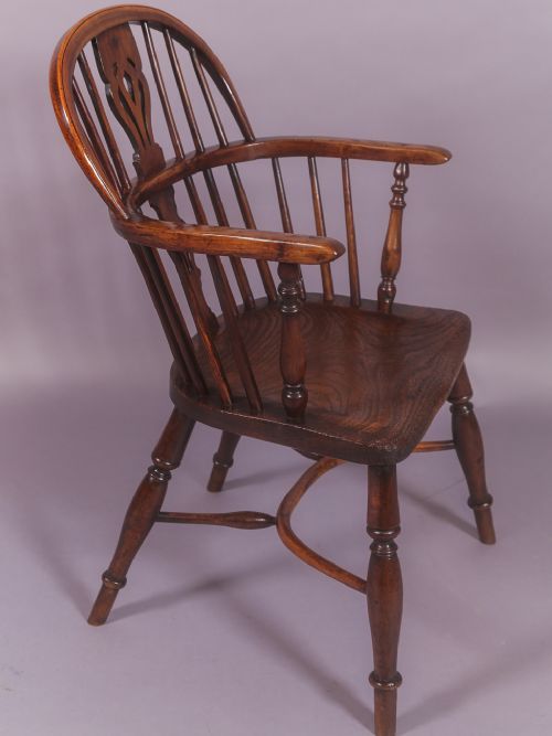 Yew Wood Low Windsor Chair Rockley Maker