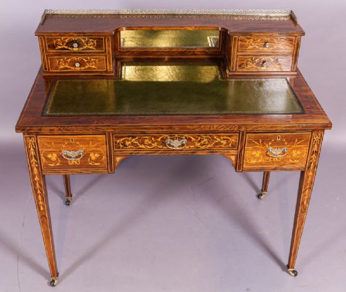 Superb Rosewood Inlaid Desk by Maple and Co