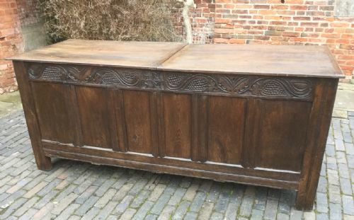 Massive Early Marriage Coffer ( Box ) in Oak