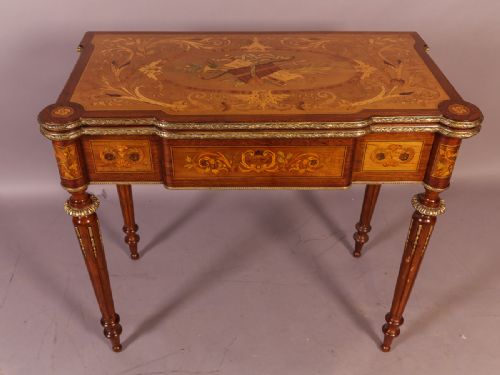 A Stunning French Games Table with Marquetry Inlay of the Finest Quality,