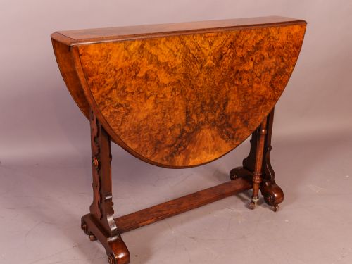 A Victorian Burr Walnut Sutherland Table