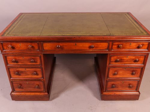 A Victorian Mahogany Pedestal Desk
