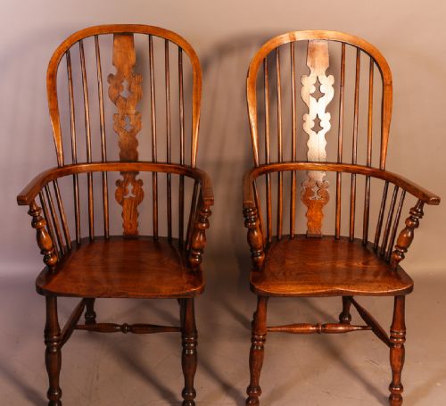 A Matching Pair of Ash and Elm Windsor Chairs