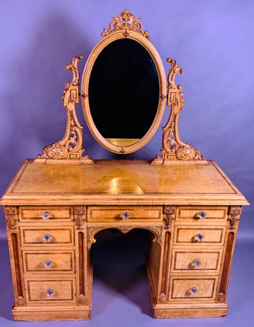 Victorian Kneehole Dressing Table Rare