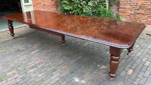 Victorian Mahogany Extending Dining Table 5 Legs Seat 14