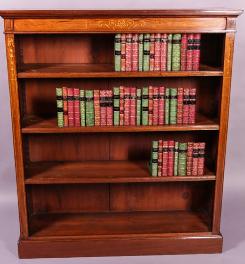 Victorian Open Bookcase with Inlay