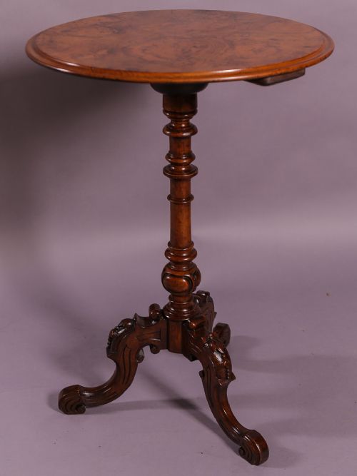 Burr Walnut Occasional Table Victorian