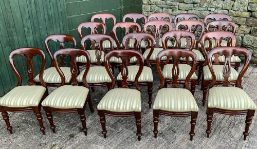 A Rare Set of 20 Spear Point Balloon Back Dining Chairs