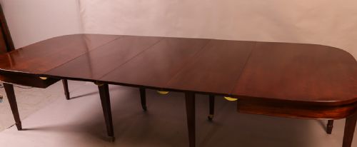 Georgian D End Extending Dining Table 3 Leaves Seat 12