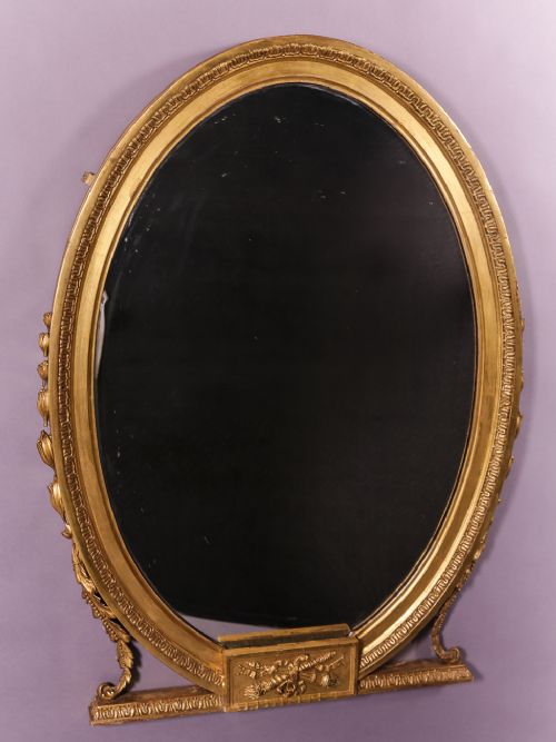 Overmantle Mirror Gilded 19th Century