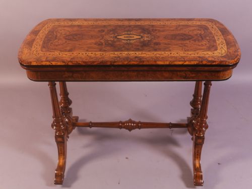A Good Victorian Games Table Burr Walnut