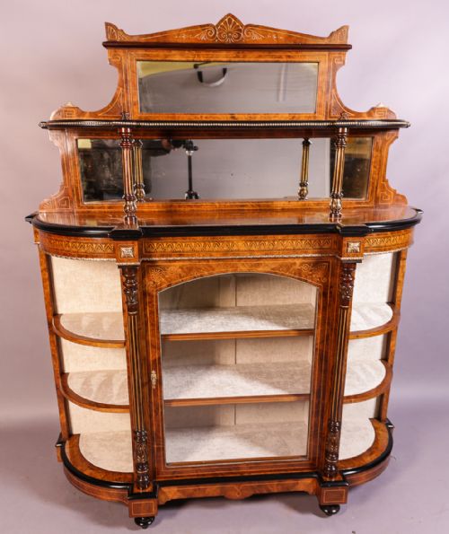 Supeb Victorian Burr Walnut Credenza