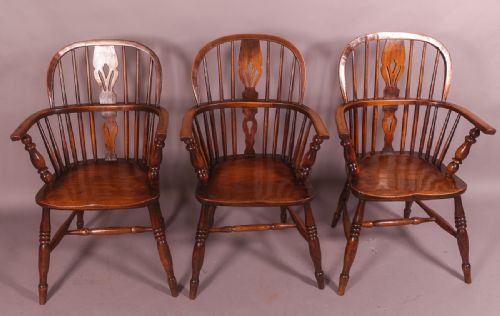 Set of 3 Low Back Windsor Chairs