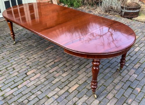 Fine Victorian Mahogany Extending Dining Table 3 Leaves Seat 10