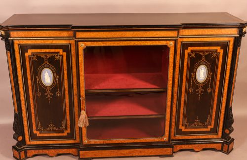 A Victorian 3 Door Credenza Wedgewood Plaque