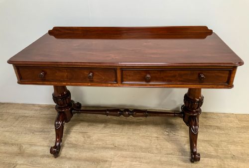Victorian Library Table Mahogany 2 Drawers