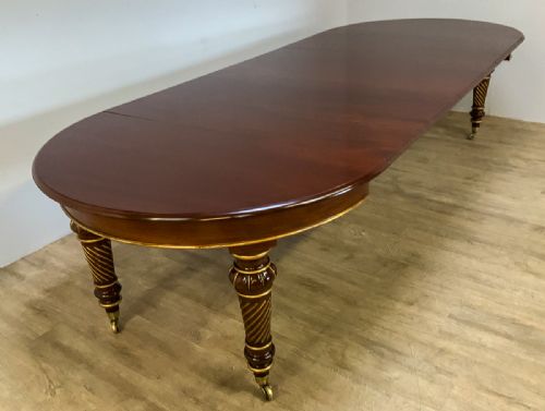 A Victorian Mahogany Dining Table with 3 Leaves Parcel Gilt Harrods