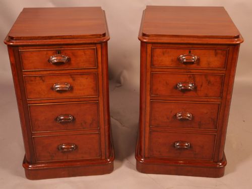 A Pair of Mahogany Bedside Chests Victorian
